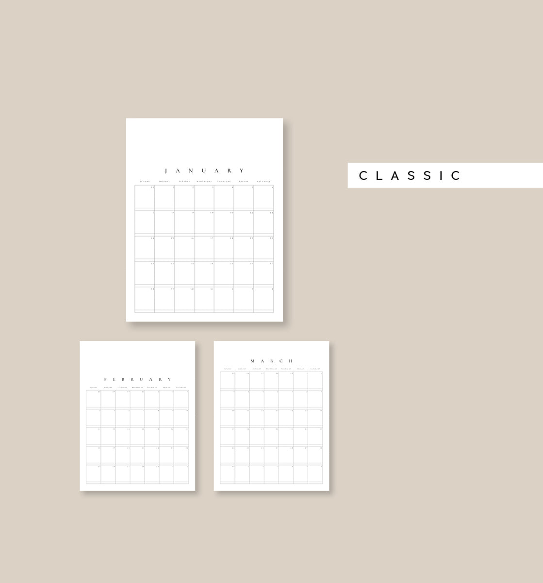 Minimal 2024 Calendar – Pretty Paper and Company